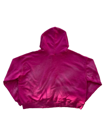 Pink cropped zip-up hoodie (Size S)
